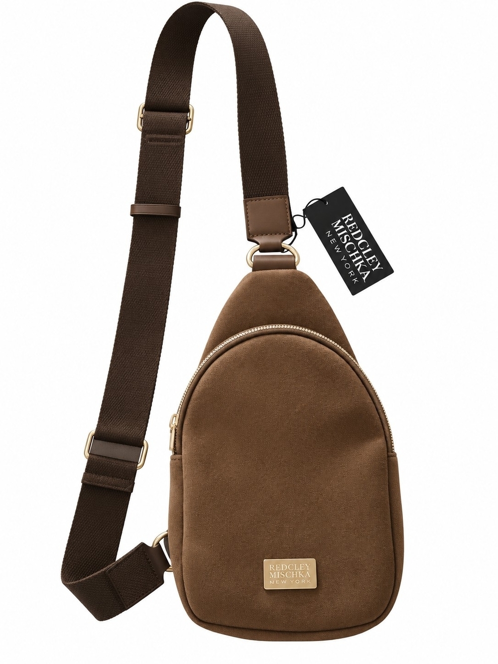 Badgley Mischka New York Brown Sling Bag Crossbody Backpack